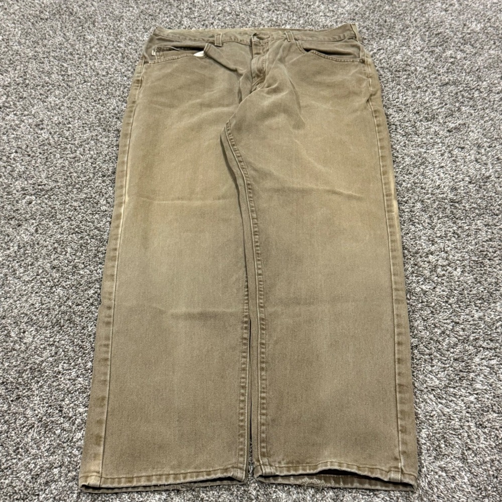 Vintage 80s LL Bean Khaki Brown Cotton Twill Five Pocket Pants 36x32 Made in USA